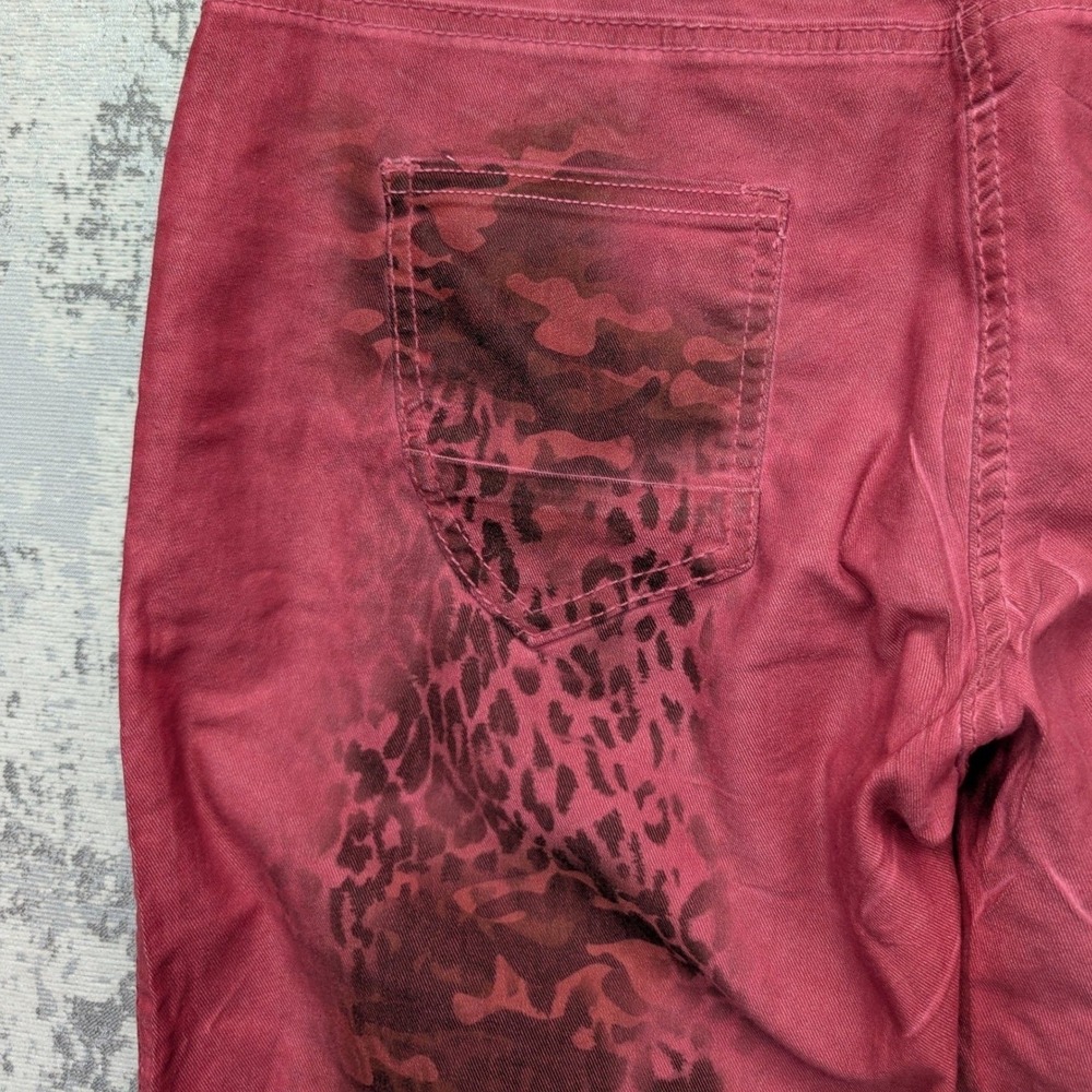 Gigi Moda Red Rock & Roll Graphic Print Button Fly Slim Pants Made in Italy XL - Picture 10 of 15
